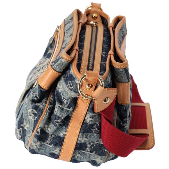 Louis Vuitton Porte Epaule Raye MM Monogram Denim Shoulder Bag M95334 Blue - Picture 2 of 8